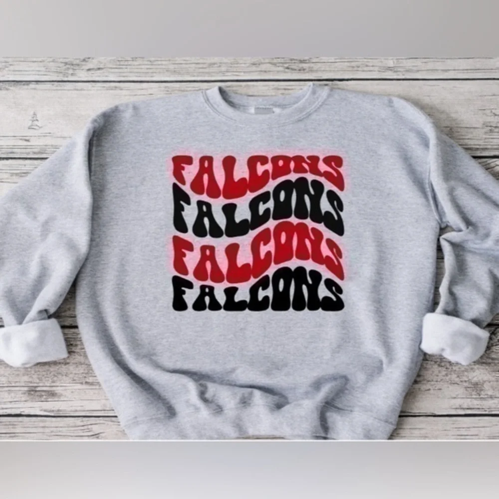 Falcons Wavy Crewneck - Gray